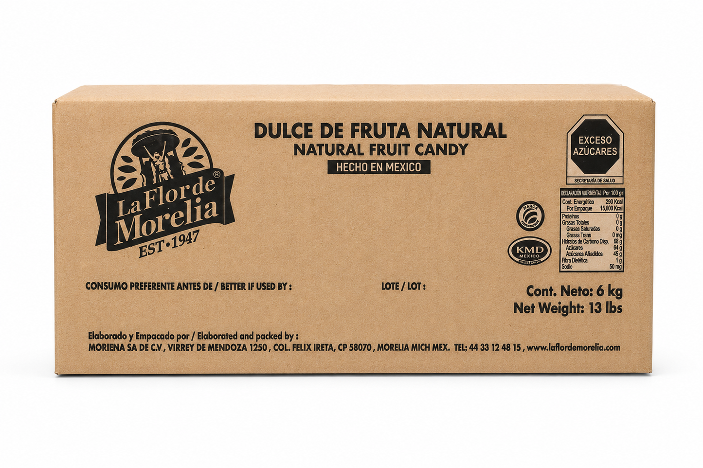 Caja de ate al vacío 250 gr — 24 piezas